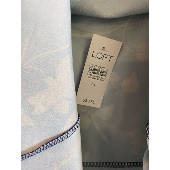 NWT LOFT Blue/Red Floral Knee Length Fit & Flare Skirt SZ XL - Picture 5 of 7